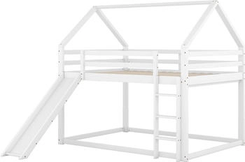 Flieks Etagenbett 140x200cm mit Leiter und Rutsche weiß