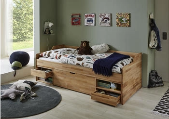 Relita LEVI 90x200 Buche massiv natur lackiert inkl. Rollrost 2 Schubladen 2 Fächer (EB3361114) Relita LEVI 90x200 Buche massiv natur lackiert inkl. Rollrost 2 Schubladen 2 Fächer (EB3361114)
