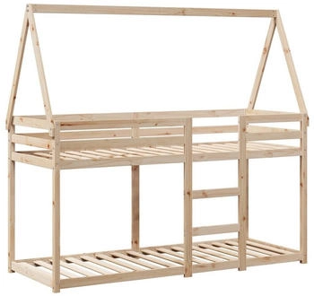 vidaXL Etagenbett mit Dach Massivholz Kiefer (3282081)
