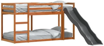 vidaXL Etagenbett mit Rutsche & Leiter Wachsbraun Kiefernholz 75x190cm (3284250)