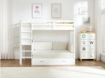 Kauf-Unique Orpelia 90x190 cm mit Sofa weiß