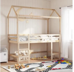 vidaXL Dach für Kinderbett 207x95,5x159 cm Massivholz Kiefer (846964)
