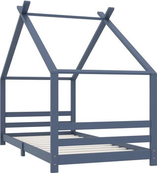 vidaXL Kinder-Bettgestell Grau Massivholz Kiefer 90x200 cm (289615)