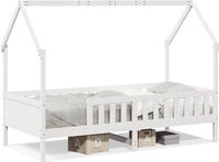 vidaXL Kinderbett Hausbett Wei&szlig; 90x190 cm Massivholz Kiefer
