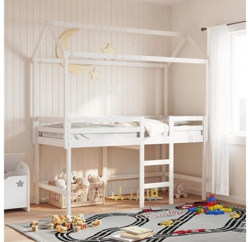 vidaXL Dach für Kinderbett Weiß 217x85,5x154 cm Massivholz Kiefer (846962)