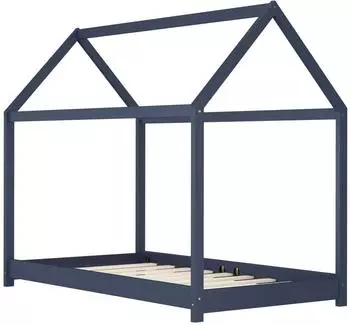 vidaXL Kinder-Bettgestell Grau Massivholz Kiefer 80 x 160 cm (283353)