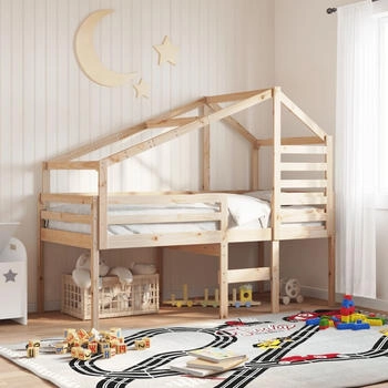 vidaXL Dach für Kinderbett 198x87x113 cm Massivholz Kiefer (846873)