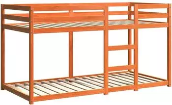vidaXL Etagenbett Wachsbraun 90x200 cm Massivholz Kiefer (3214874)