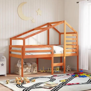 vidaXL Dach für Kinderbett Wachsbraun 188x82x113 cm Massivholz Kiefer (846884)