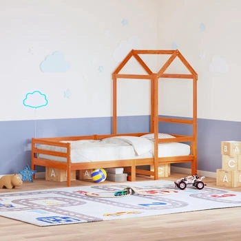 vidaXL Dach für Kinderbett Wachsbraun 98x70x176,5 cm Massivholz Kiefer (846993)
