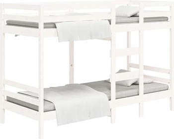 vidaXL Etagenbett Weiß 80x200 cm Massivholz Kiefer (3139835)
