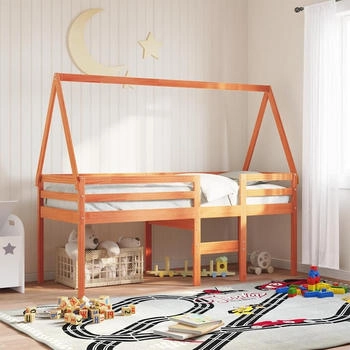 vidaXL Dach für Kinderbett Wachsbraun 209x95,5x88 cm Massivholz Kiefer (846948)