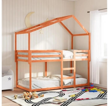 vidaXL Dach für Kinderbett Wachsbraun 213x95,5x144,5 cm Massivholz (846936)