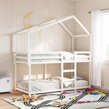 vidaXL Dach für Kinderbett Weiß 213x95,5x144,5 cm Massivholz Kiefer (846935)