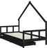 vidaXL Kinderbett mit Schubladen Schwarz 90x200 cm Massivholz Kiefer (834554)