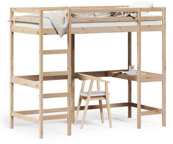 vidaXL Hochbett mit Schreibtisch 90x200 cm Massivholz Kiefer (842850)