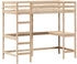 vidaXL Hochbett mit Schreibtisch 90x200 cm Massivholz Kiefer (842850)