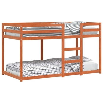 vidaXL Etagenbett Wachsbraun 90x190 cm Massivholz Kiefer (3214875)