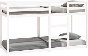 vidaXL Etagenbett Weiß 75x190 cm Massivholz Kiefer (821660)
