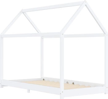 vidaXL Kinder-Bettgestell Weiß Massivholz Kiefer 90 x 200 cm (283351)