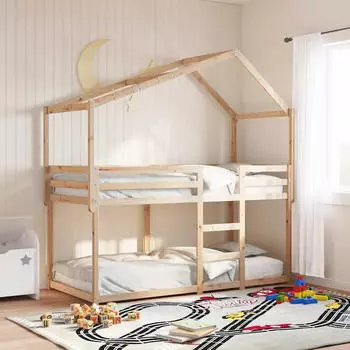 vidaXL Dach für Kinderbett 213x95,5x144,5 cm Massivholz Kiefer (846934)