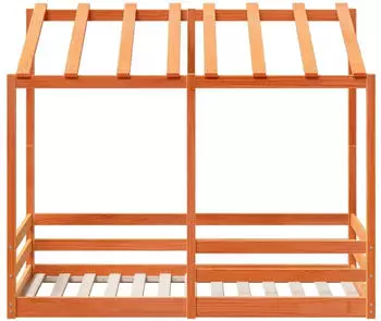 vidaXL Kinderbett mit Dach Wachsbraun 80x160 cm Massivholz Kiefer (847014)