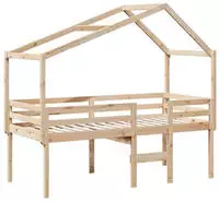 vidaXL Hochbett mit Dach 80x200 cm Massivholz Kiefer