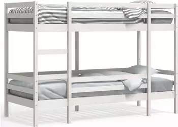 vidaXL Etagenbett Wei&szlig; 90x200 cm Massivholz Kiefer (3284219)