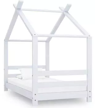 vidaXL Kinder-Bettgestell Weiß Massivholz Kiefer 70x140 cm (289610)