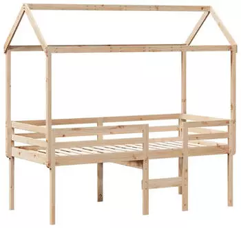 vidaXL Hochbett mit Dach 80x200 cm Massivholz Kiefer (3282135)