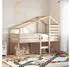 vidaXL Hochbett mit Dach 75x190 cm Massivholz Kiefer (3281983)
