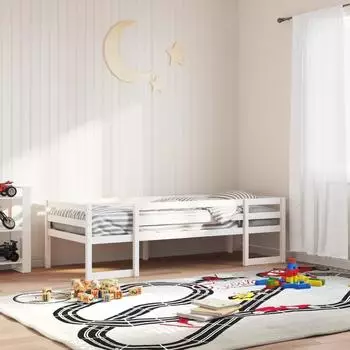 vidaXL Kinderbett Weiß 90x200 cm Massivholz Kiefer (846865)