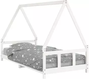 vidaXL Kinderbett Weiß 90x200 cm Massivholz Kiefer (834454)