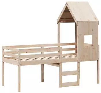 vidaXL Hochbett mit Dach 80x200 cm Massivholz Kiefer (3282010)