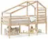 vidaXL Hochbett mit Dach 90x200 cm Massivholz Kiefer (3281977)