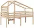 vidaXL Hochbett mit Dach 90x200 cm Massivholz Kiefer (3281977)