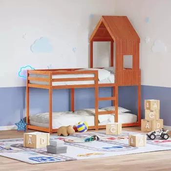 vidaXL Dach für Kinderbett Wachsbraun 60x99x139,5 cm Massivholz Kiefer (846890)