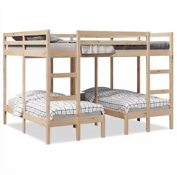 vidaXL Dreifach-Etagenbett 160x200/80x160 cm Massivholz Kiefer (3308580)