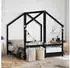 vidaXL Kinderbett Schwarz 2x(70x140) cm Massivholz Kiefer (3200594)