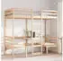 vidaXL Hochbett mit Schreibtisch & Stühlen 80x200 cm Massivholz Kiefer (3308556)