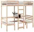 vidaXL Hochbett mit Schreibtisch & Stühlen 80x200 cm Massivholz Kiefer (3308556)