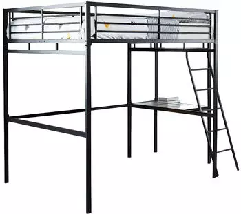 Kauf-Unique CASUAL II Hochbett 140&times;190cm mit Schreibtisch, Metall, Anthrazit (CASUAL II)