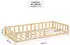 Homestyle4u Kinderbett Bodenbett Holz Natur 90x200cm mit Rausfallschutz (2837)