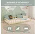 Homestyle4u Kinderbett Bodenbett Holz Natur 90x200cm mit Rausfallschutz (2837)