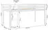 Homestyle4u Kinderhochbett 90x200 Weiß Holz mit Tunnel & Vorhang Blau (2997)