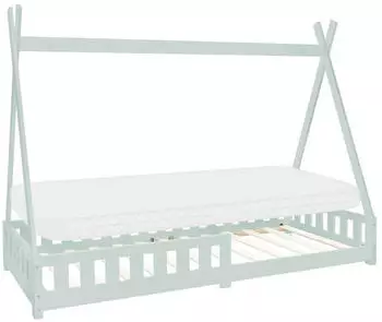 ML-Design Tipi Kinderbett 90x200cm Kiefernholz Mint mit Matratze & Lattenrost (Tipi 90x200 Mint)
