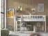 Vipack Scott Hochbett 90x200cm mit Leiter, Vorhang & Tunnel, Weiß/Beige Dino (93305646)