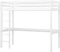Hoppekids Hochbett "Hochbett 90x200cm mit Schreibtisch, umbaubar zu Einzelbett"...