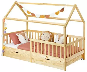 Idimex NUNA Kinderbett Hausbett Montessoribett 90x200 Kiefer (V-NUNA)