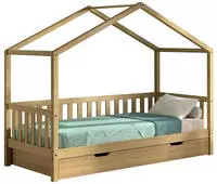 Vipack Hausbett "Dallas aus massiver Eiche, natur ge&ouml;lt in zeitlosem Design" (B/H/T